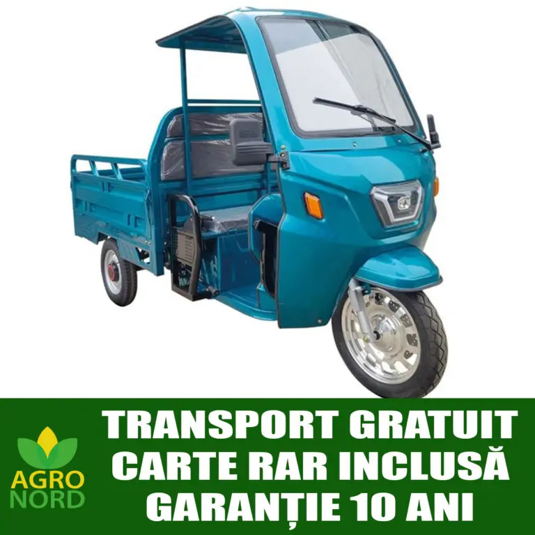 tricicleta electrica kuba gl35000, putere motor 1500 w, baterie de 72v/58ah, autonomie 60 70 km, fara permis, viteza 25km/h, culoare albastru, carte rar inclusa