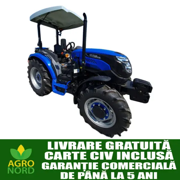 tractor agricol solis, 4×4, diesel, 50 cp, semicabina, servodirectie