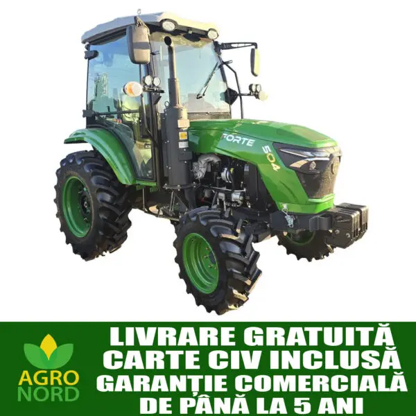 tractor agricol forte 504 cab, diesel, 50 cp, 4x4, cabina ac, camere 360°