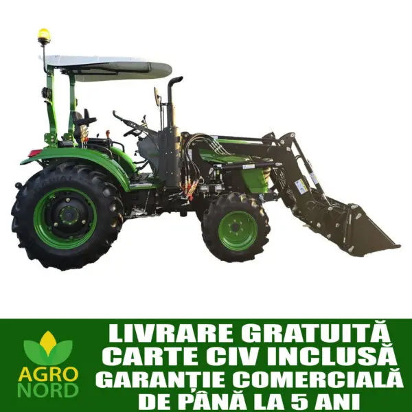 tractor agricol forte 504 rops if, 50 cp, 4x4, semicabina, servodirectie
