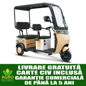 triciclu electric kuba optimus ultra, putere motor 650 w, baterie 20ah/72 v, 50 km autonomie, fara permis, viteza max 25 km/h, carte rar inclusa