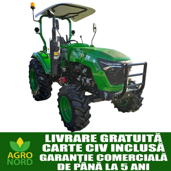 tractor agricol forte 504 rops, 50 cp, 4x4, semicabina, servodirectie