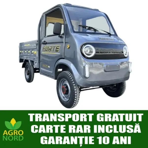 camioneta, cvadriciclu electric forte e pickup, putere motor 4900 w, baterie plumb acid 72 v/100 ah, autonomie 130 km, fara permis, viteză maximă de 25 km/h, culoare albastru , carte rar inclusa