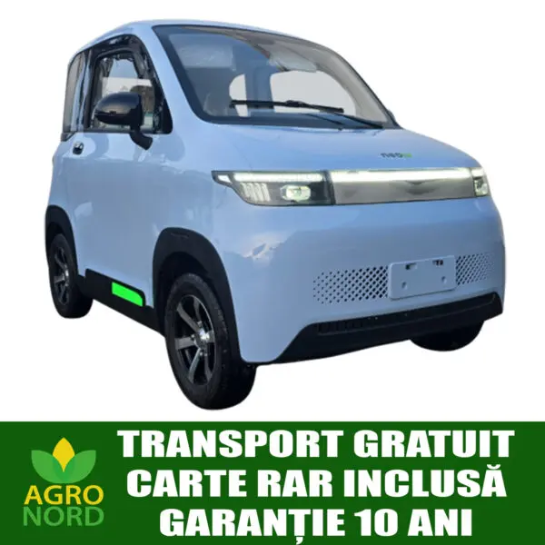 masina electrica neo m5, putere motor 4000 w, baterie 72v/100ah plumb acid, autonomie 120 km, fara permis, viteza 25 km/h, culoare albastra, carte rar inclusa