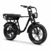 Bicicletă electrică APE RYDER A10 Black cu motor 250W, baterie 36V/10Ah, autonomie până la 60 km, roți de 20 inch și transmisie Shimano cu 7 viteze.