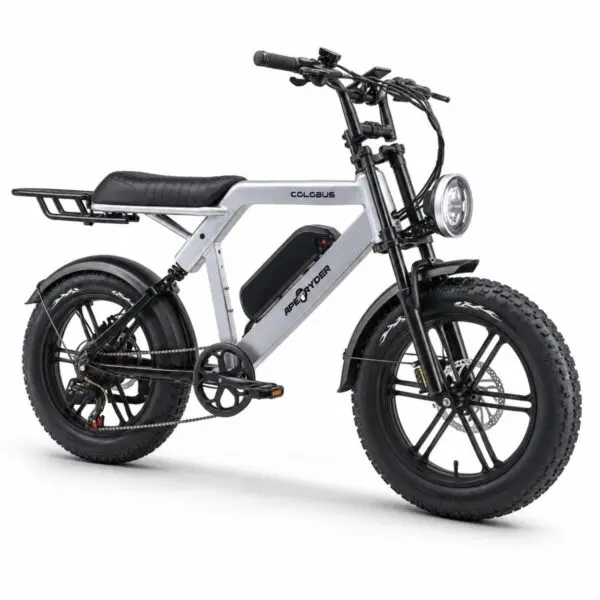 Bicicleta electrica APE RYDER COLOBUS GREY, motor 250W, baterie 48V/10.4Ah, viteza 25 km/h, autonomie 60 km, adulti, roti 20″, display LCD