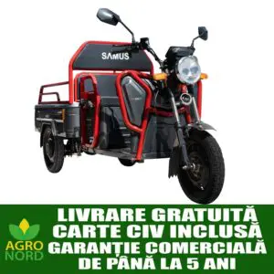 Triciclu electric, tricicleta SAMUS CARGO RANGER-25-1.1-72V32 RED DARK SILVER