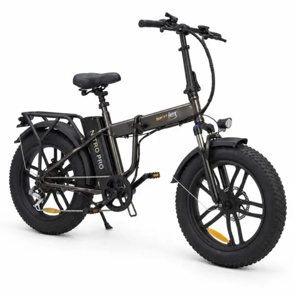 Bicicleta electrica SKY JET NITRO PRO BROWN, motor 250W, baterie 36V/10AH, viteza 25Km/h, autonomie 50 km, adulti, roti 20", display LCD, maro