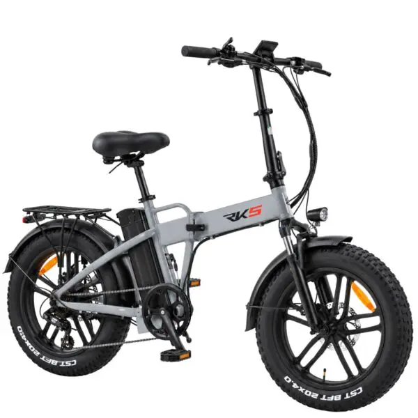 Bicicleta electrica RKS XS35, motor 250W, baterie 36V/10Ah Li-ion, autonomie până la 35-40 Km, viteza 25 km/h, adulti, roti 20", display LCD, gri