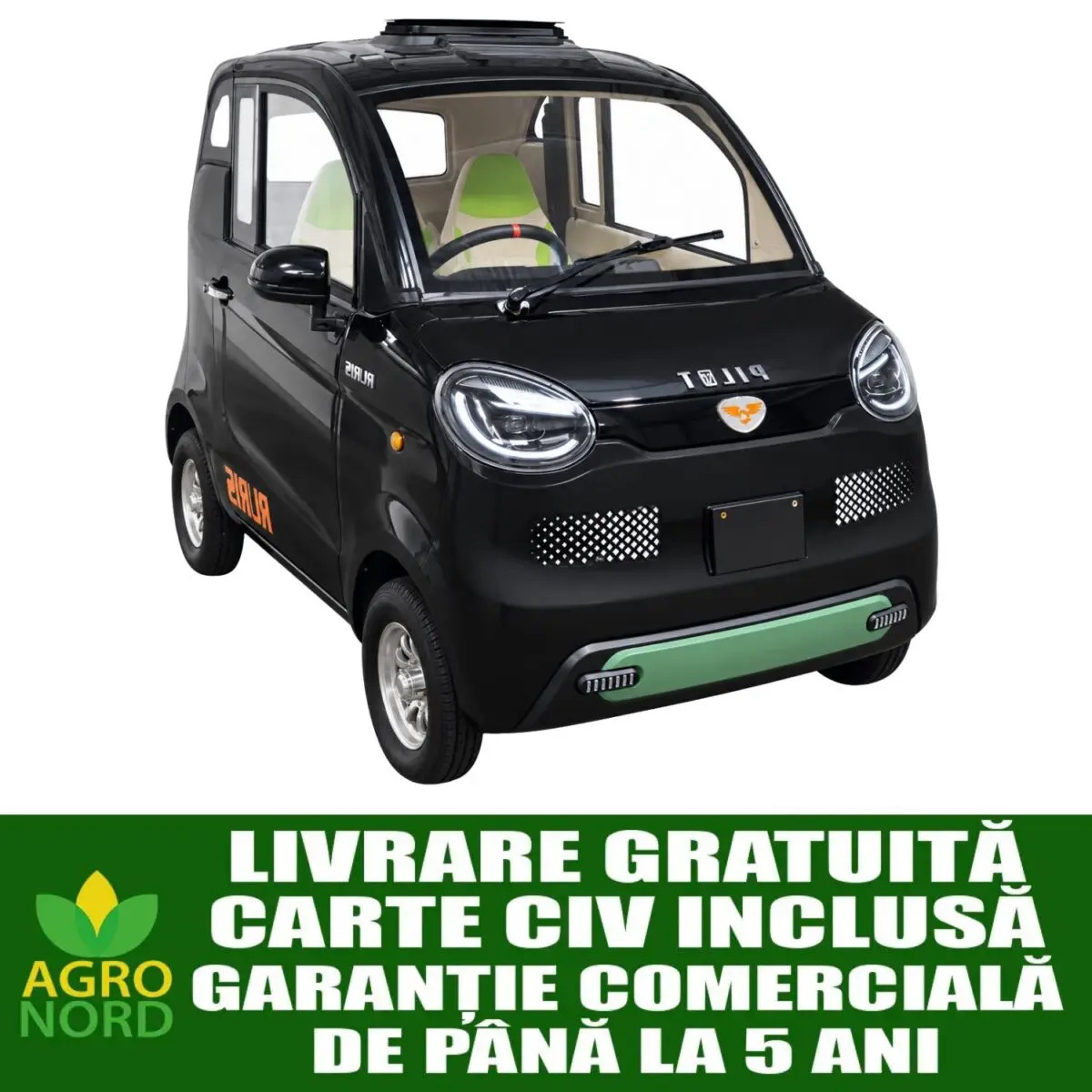 Masina electrica (cvadriciclu electric L6e-BP) RURIS PILOT GT500 BLACK Masina electrica (cvadriciclu electric L6e-BP) RURIS PILOT GT500 BLACK