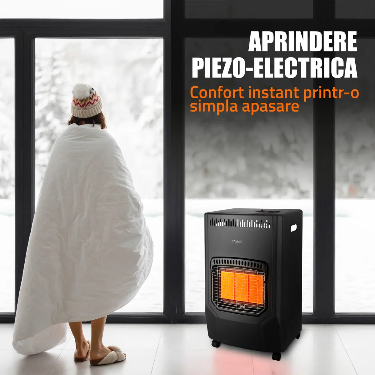 Soba pe gaz SAMUS RS423, putere reglabila 1.5 / 2.8 / 4.2 kW