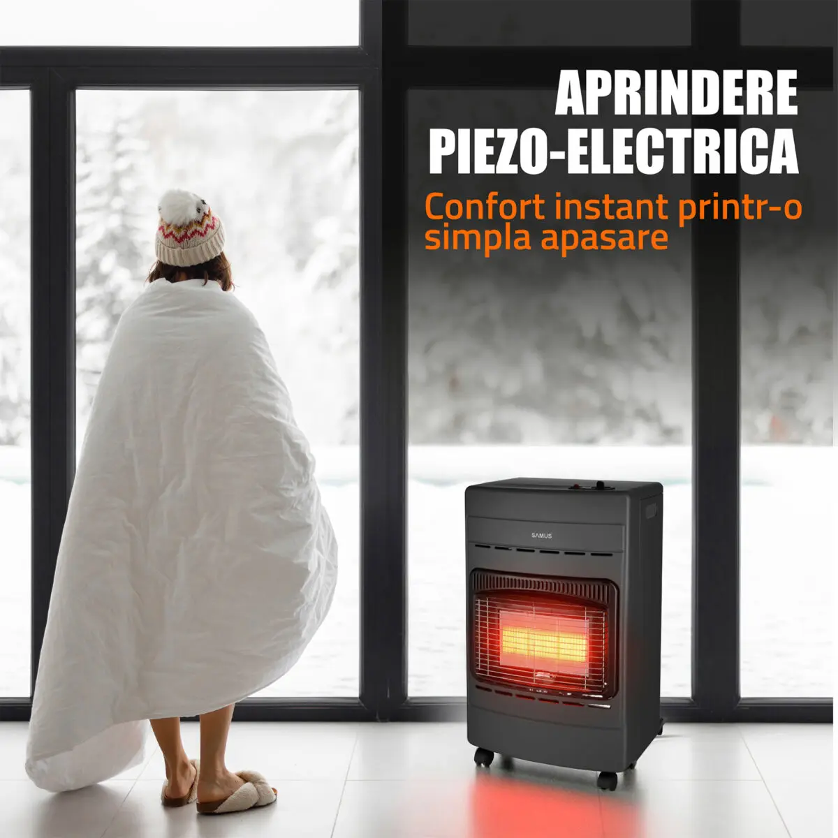 Soba pe gaz SAMUS RS424P, putere reglabila 1.5 / 2.8 / 4.2 kW