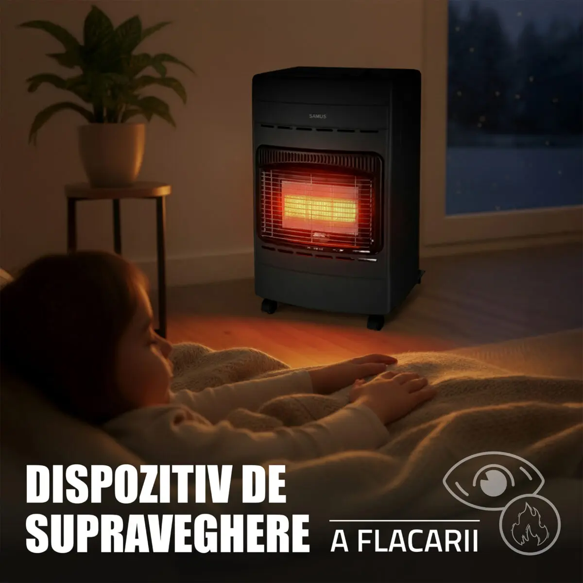 Soba pe gaz SAMUS RS424P, putere reglabila 1.5 / 2.8 / 4.2 kW