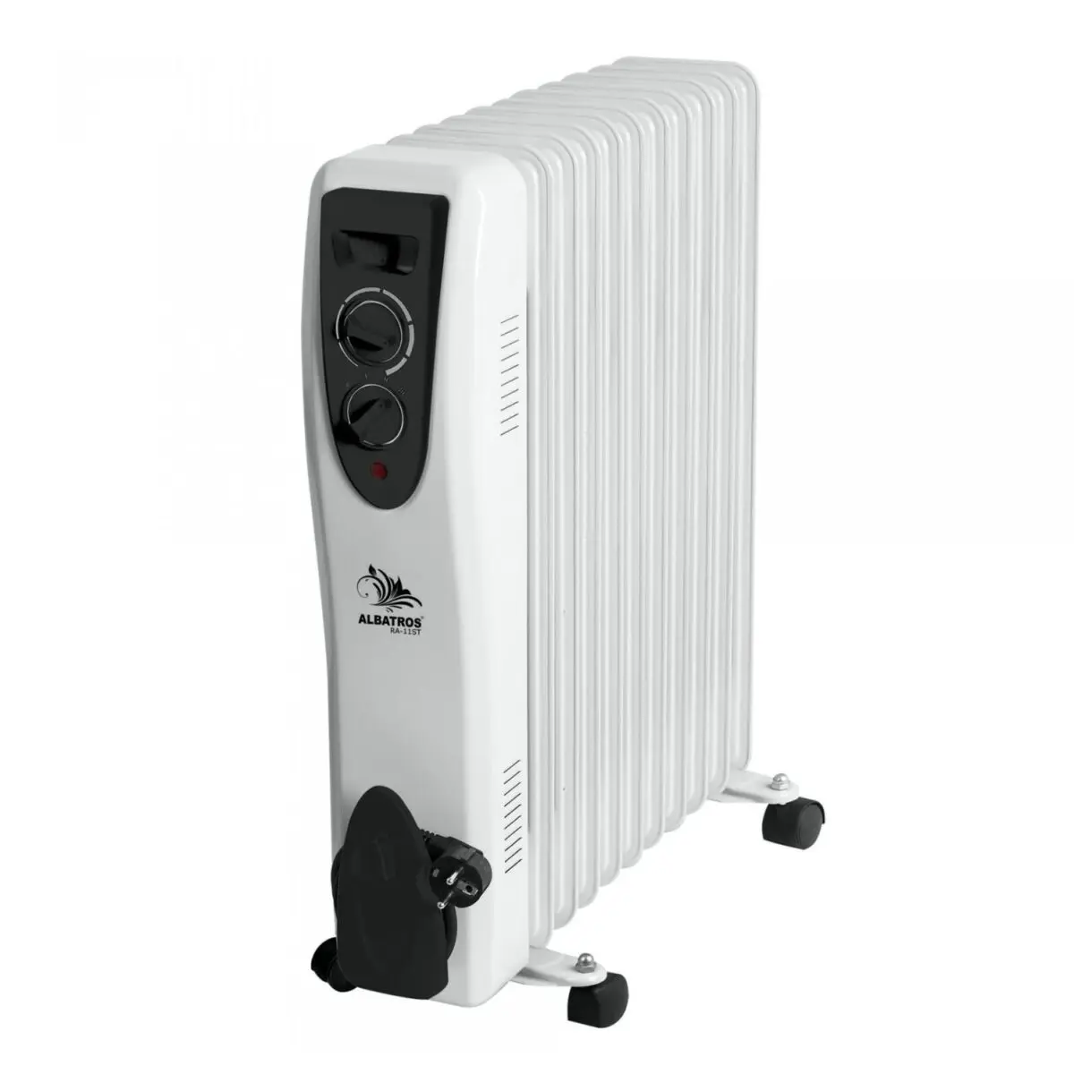 Calorifer electric cu ulei ALBATROS RA-11ST, 3 viteze, 2500 W, 52 x 29 x 61.5 cm, 11 elementi, termostat reglabil, rotite pentru deplasare, loc infasurare cablu, alb Calorifer electric cu ulei ALBATROS RA-11ST, 3 viteze, 2500 W, 52 x 29 x 61.5 cm, 11 elementi, termostat reglabil, rotite pentru deplasare, loc infasurare cablu, alb
