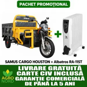 Pachet promoțional – Triciclu electric cargo SAMUS HOUSTON 25 + Calorifer electric cu ulei ALBATROS RA-11ST