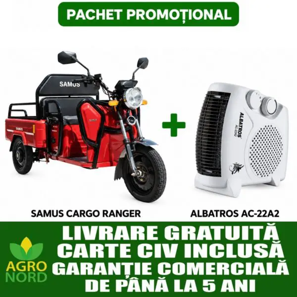 Pachet promoțional – Triciclu electric cargo SAMUS RANGER 25 + Aerotermă electrică ALBATROS AC-22A2