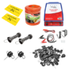 Kit complet gard electric 12/220V, 4.8 Joule lungime fir 1000m, 100 izolatori si placute avertizare Breckner Germany
