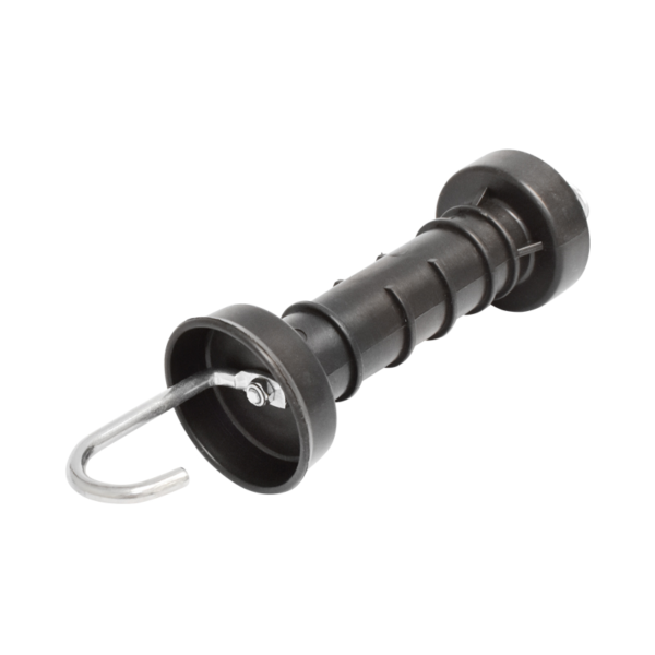 Maner poarta negru cu carlig si arc mare gard electric Breckner Germany
