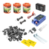 Kit complet gard electric 12/220V, 2 Joule,lungime fir 1500m, 100 izolatori, 2 manere poarta, 2 placute avertizare Breckner Germany