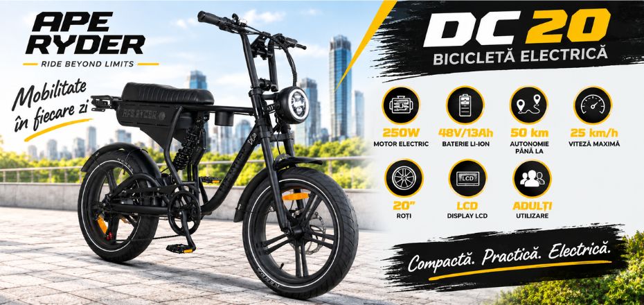 Bicicleta electrica APE RYDER DC20 BLACK