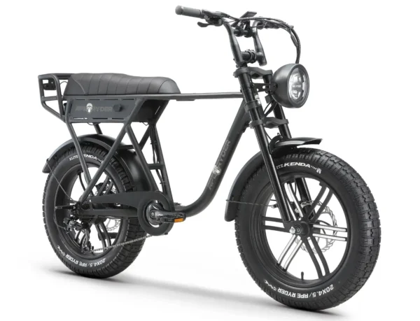 Bicicletă electrică APE RYDER A10 neagră cu motor 250W, baterie 36V 10Ah și anvelope Fat Bike 20 x 4.5 inch