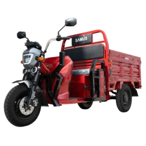 Triciclu electric cargo Samus Montana Red vedere laterală față