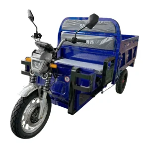 Triciclu electric cargo Samus Houston 25 albastru vedere laterală