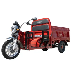 Triciclu electric cargo Samus Houston 25 roșu vedere laterală