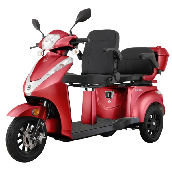 Triciclu electric 2 locuri Samus Dallas Roșu vedere 3/4