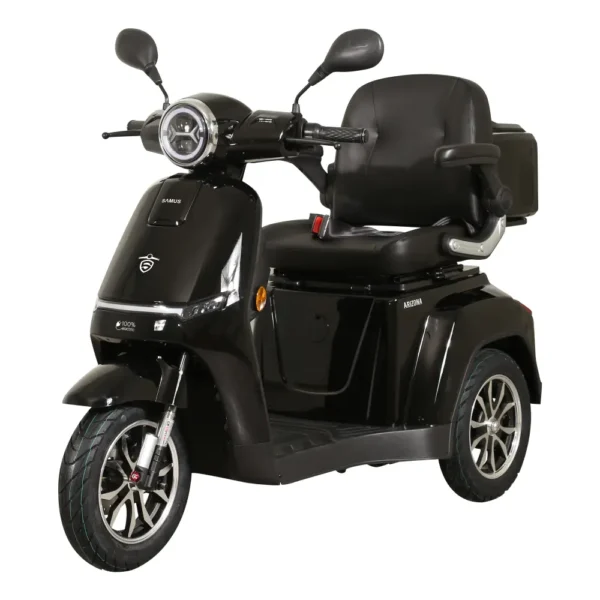 Triciclu electric pentru persoane Samus Arizona Black negru vedere frontală