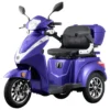 Triciclu electric Samus Dallas Blue vedere frontală și laterală