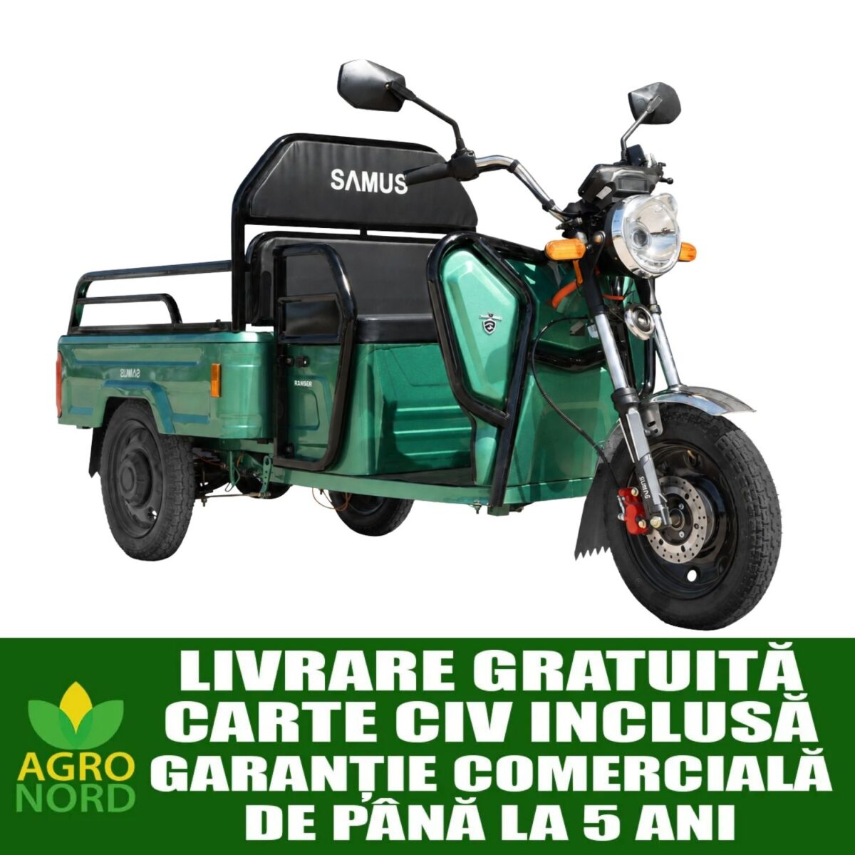 Triciclu electric, tricicleta SAMUS CARGO RANGER-25-1.1-72V32 GREEN Triciclu electric, tricicleta SAMUS CARGO RANGER-25-1.1-72V32 GREEN