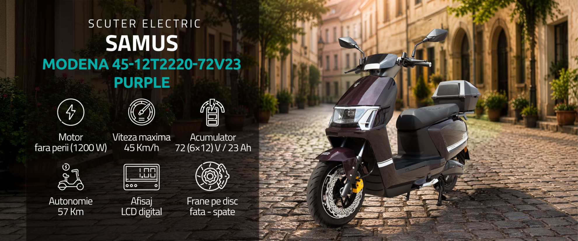 Scuter electric Samus Modena 45 Mov banner principal