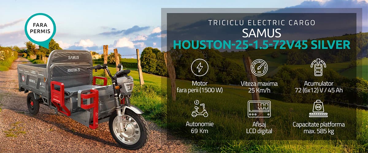 Triciclu electric cargo Samus Houston 25 banner principal