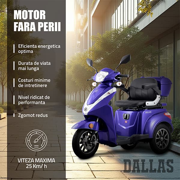Banner motor electric 1000W triciclu Samus Dallas Blue