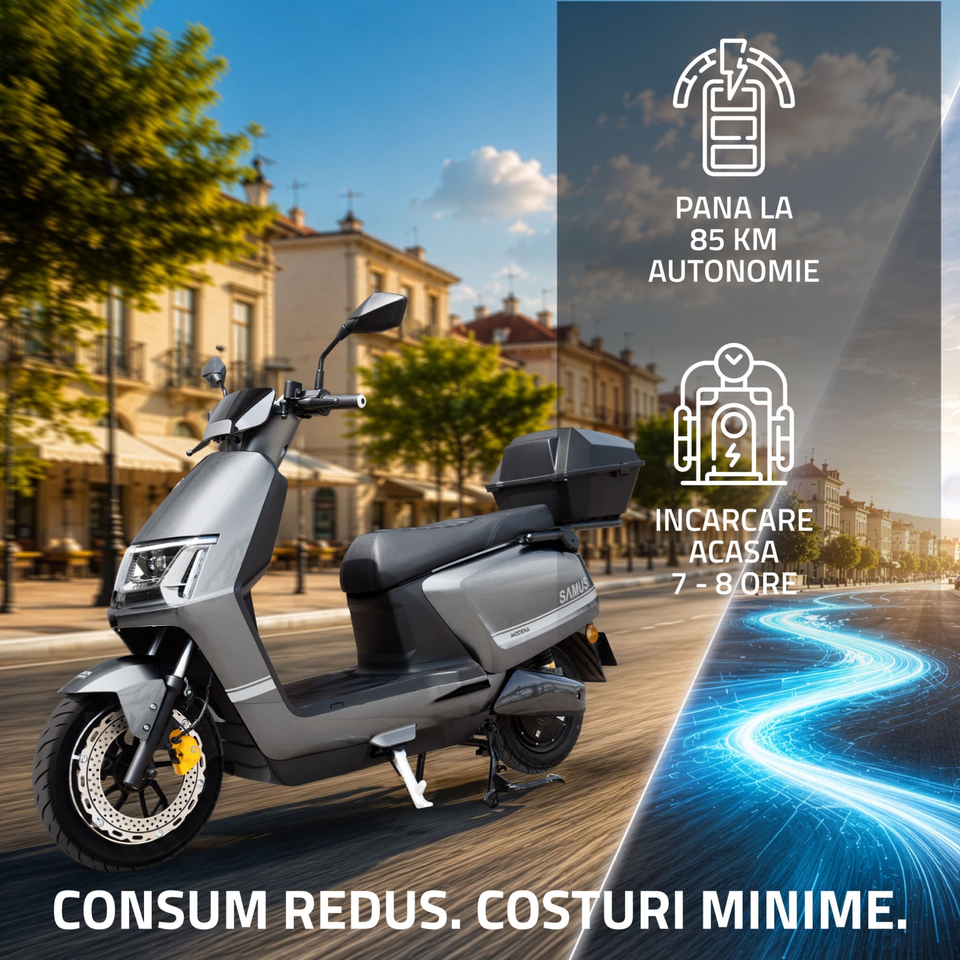 Afișaj autonomie scuter electric Samus Modena 25 Gri