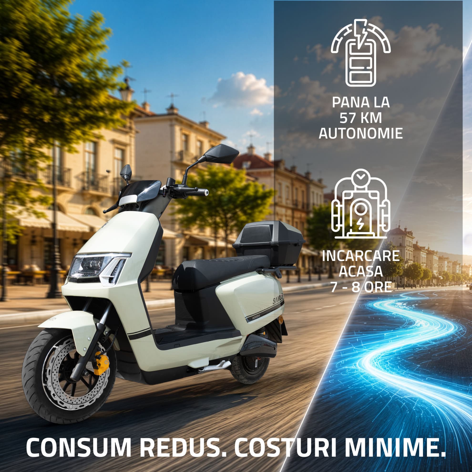 Afișaj autonomie scuter electric Samus Modena 45 Verde