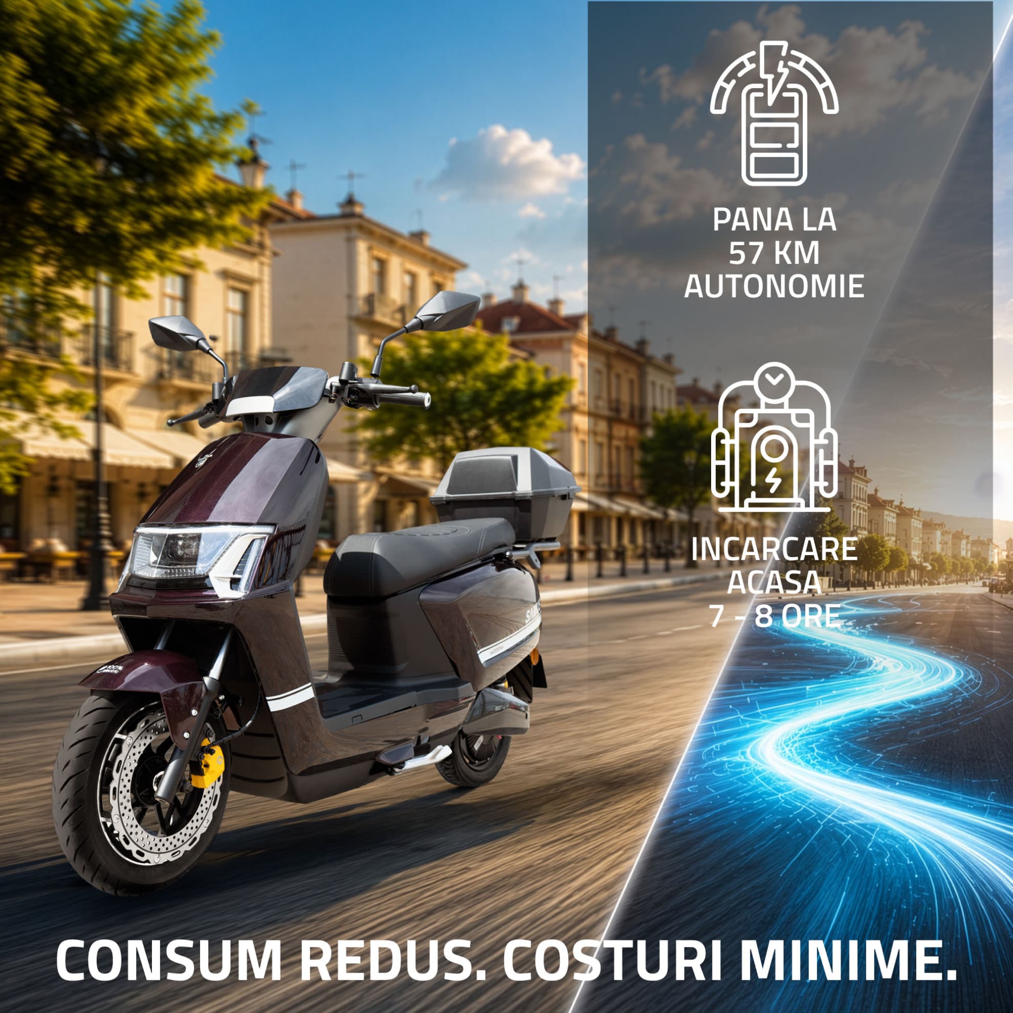 Afișaj autonomie scuter electric Samus Modena 45 Mov