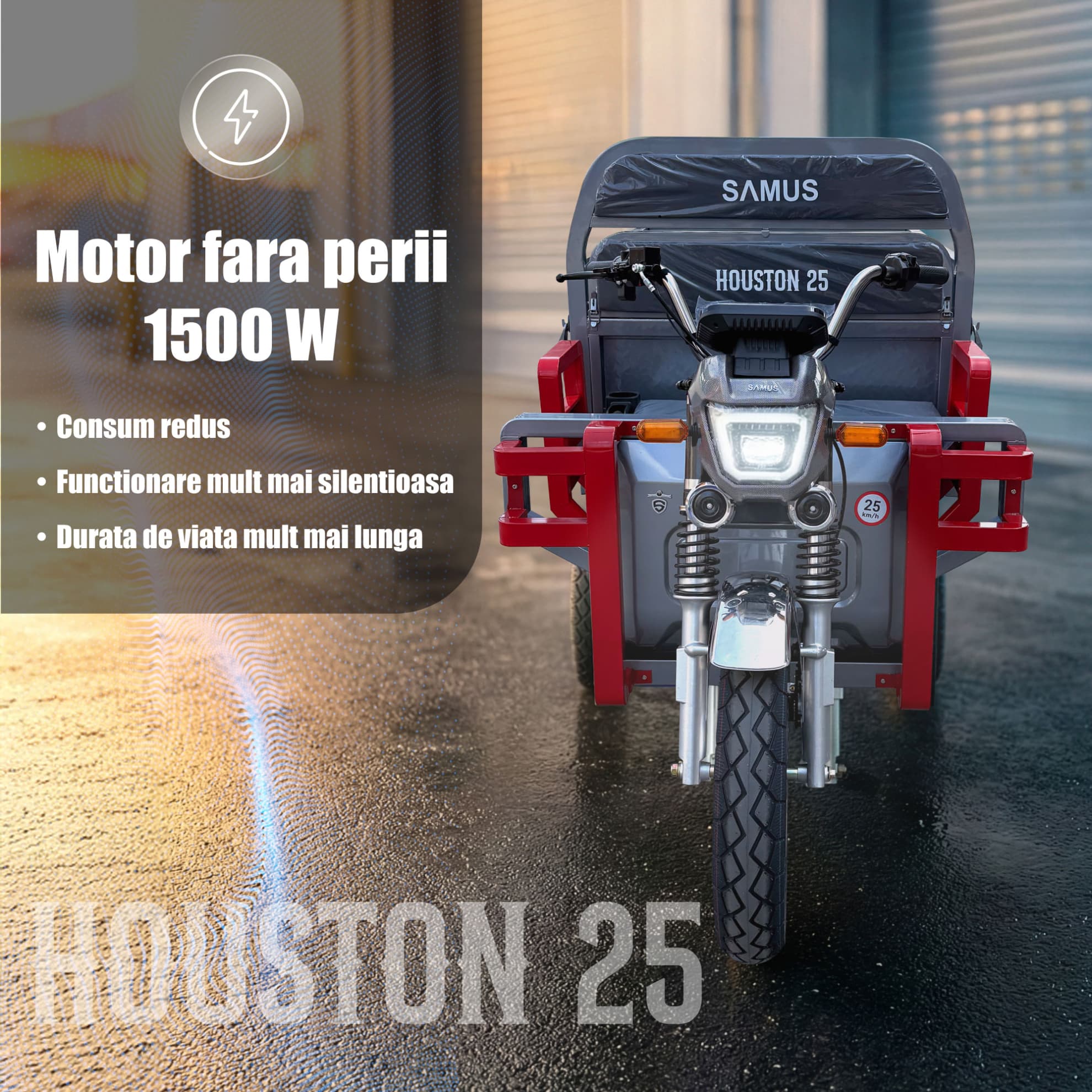 Motor electric fără perii 1500W pentru triciclu Samus Houston 25 Silver