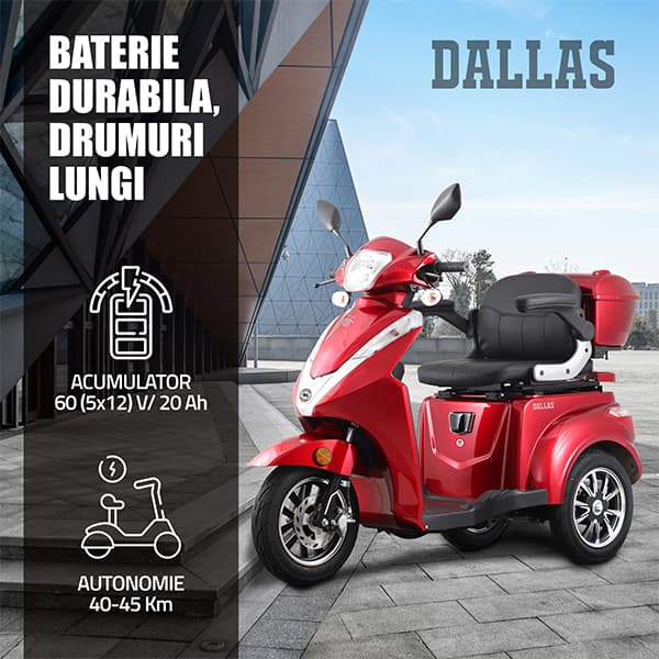 Banner autonomie 40-60 km și acumulator 60V/20Ah Samus Dallas Red
