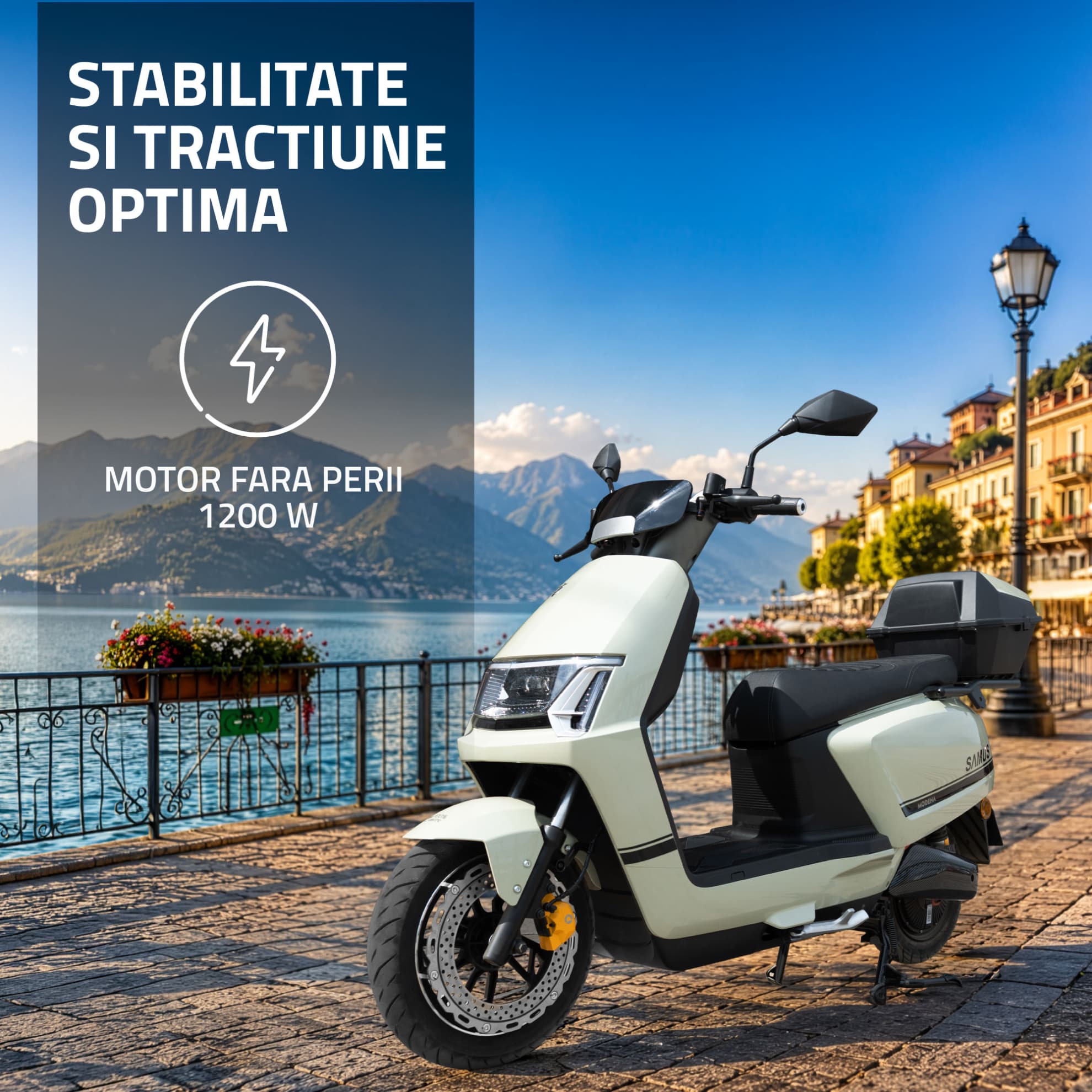 Detaliu motor electric fără perii scuter Samus Modena 45 Verde