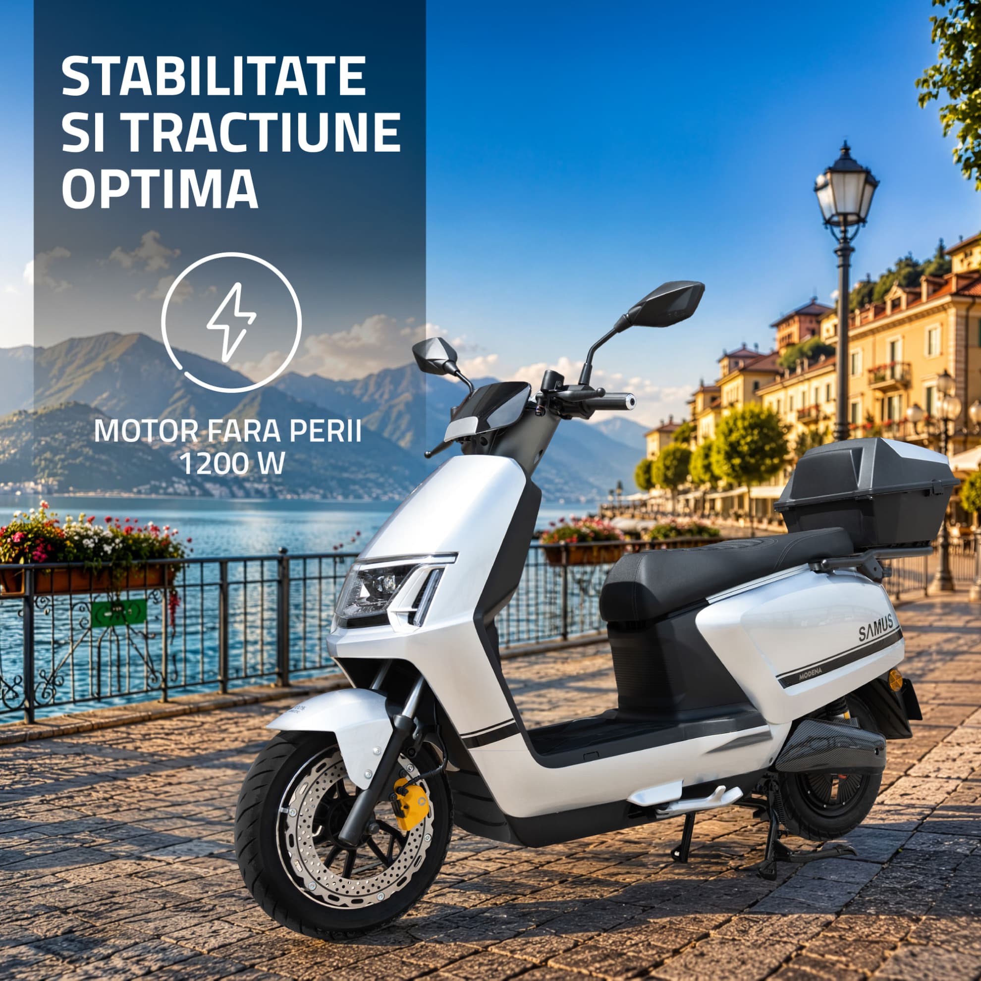 Detaliu motor electric fără perii scuter Samus Modena 45 Argintiu