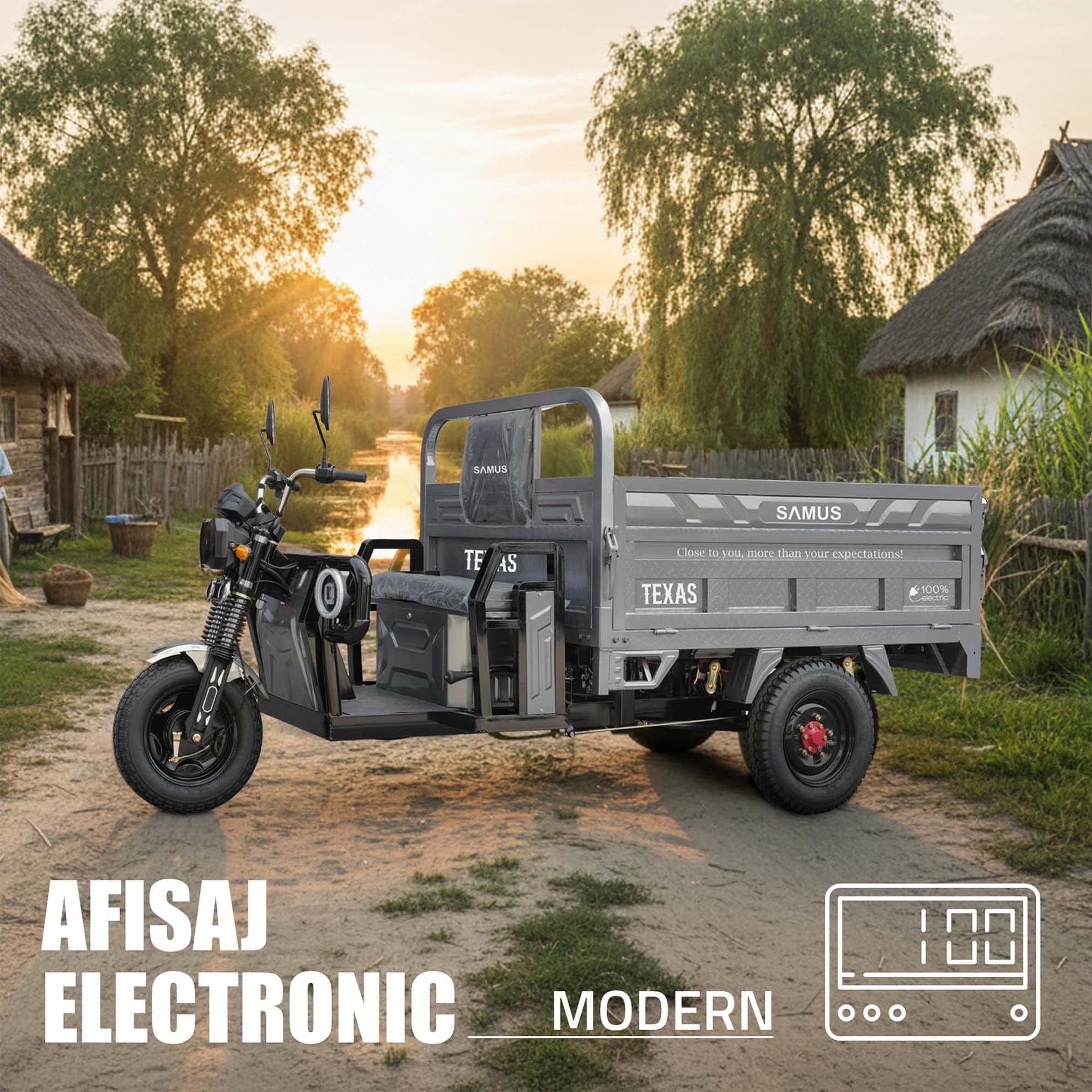 Afișaj electronic LCD triciclu electric Samus Texas Silver