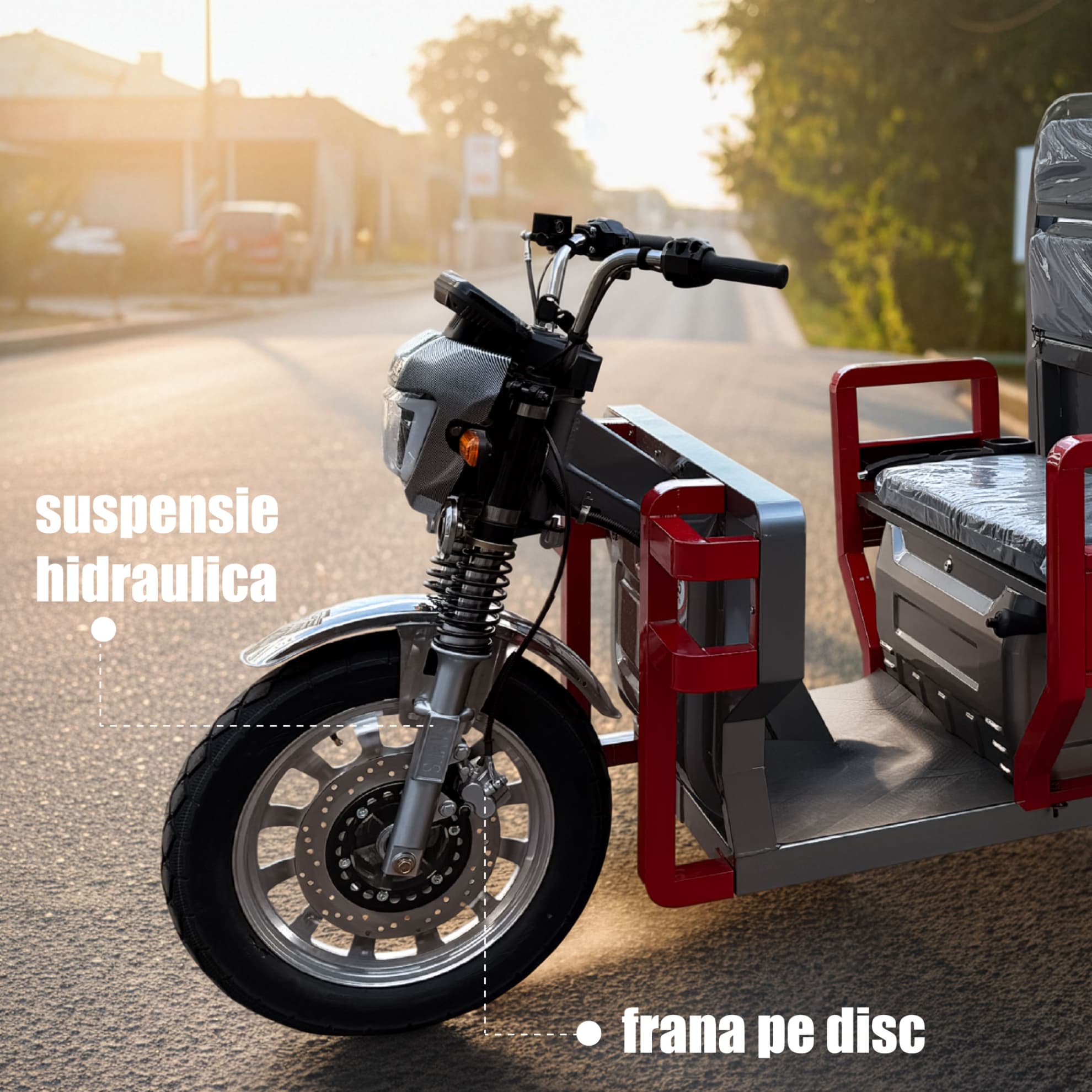 Frână pe disc și suspensie hidraulică triciclu Samus Houston 25 Silver