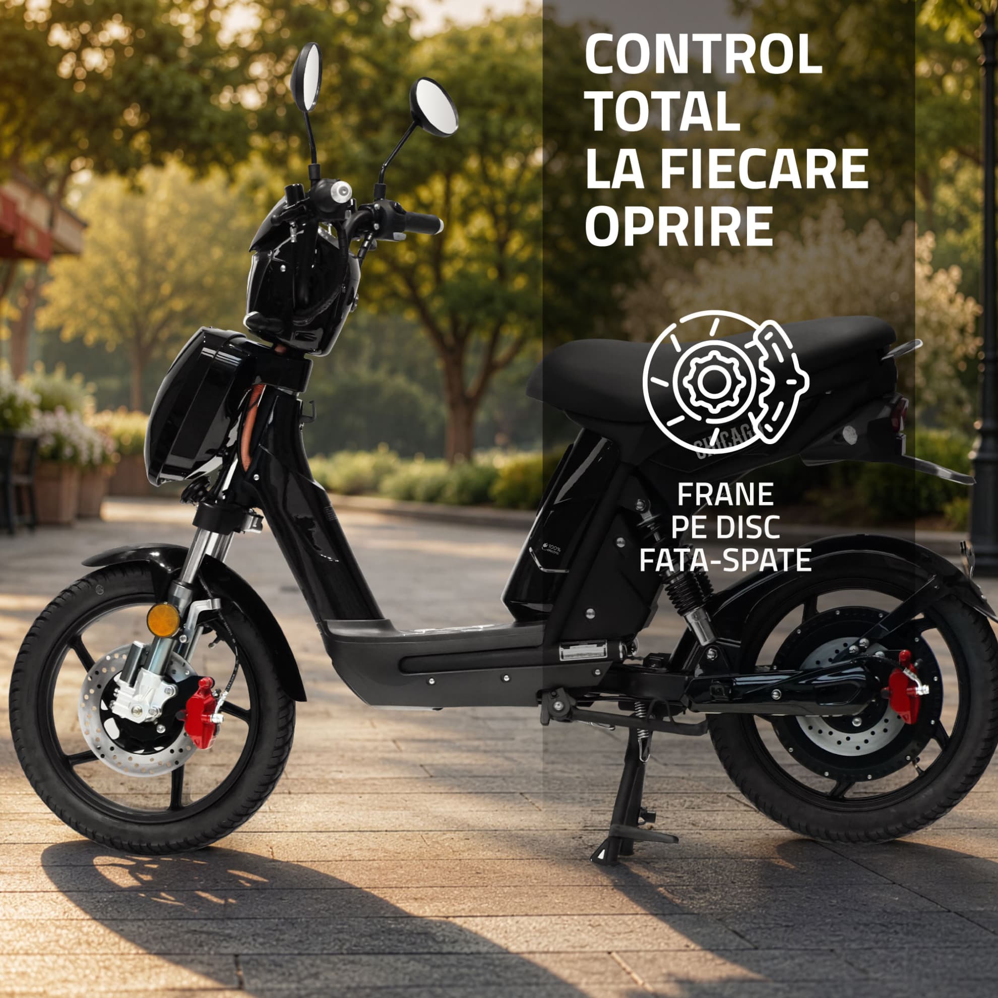 Sistem de frânare pe disc scuter electric Samus Chicago negru