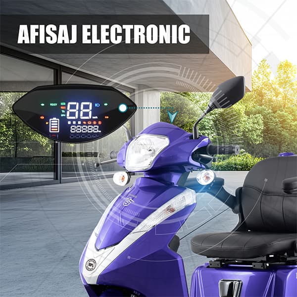 Afișaj digital bord triciclu electric Samus Dallas Blue