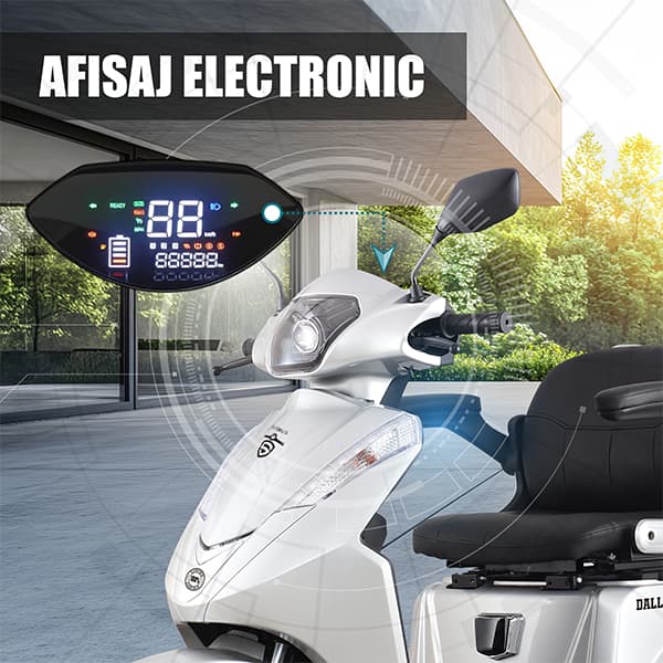 Afișaj digital bord triciclu electric Samus Dallas Silver