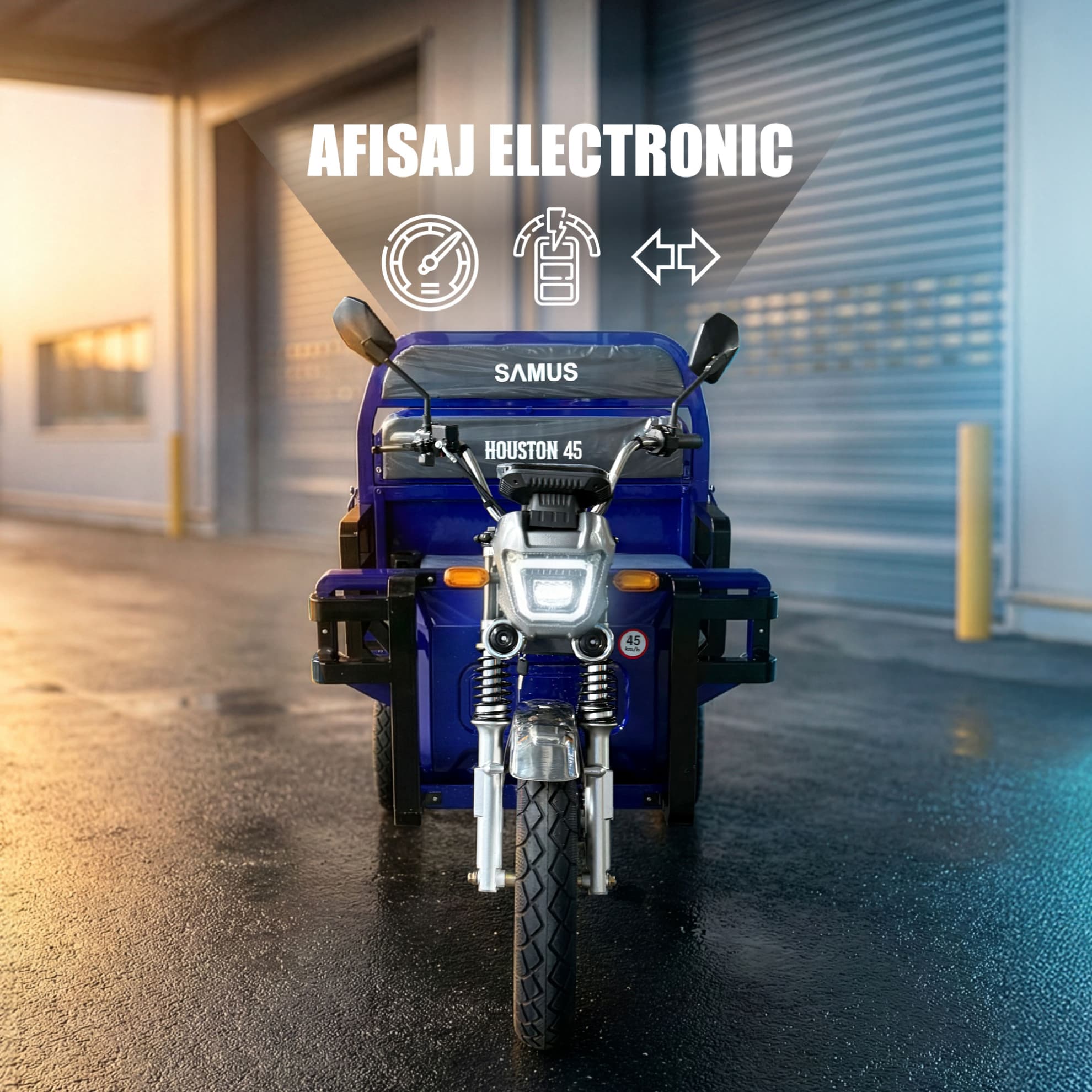 Afișaj electronic LCD triciclu electric Samus Houston 45 Blue