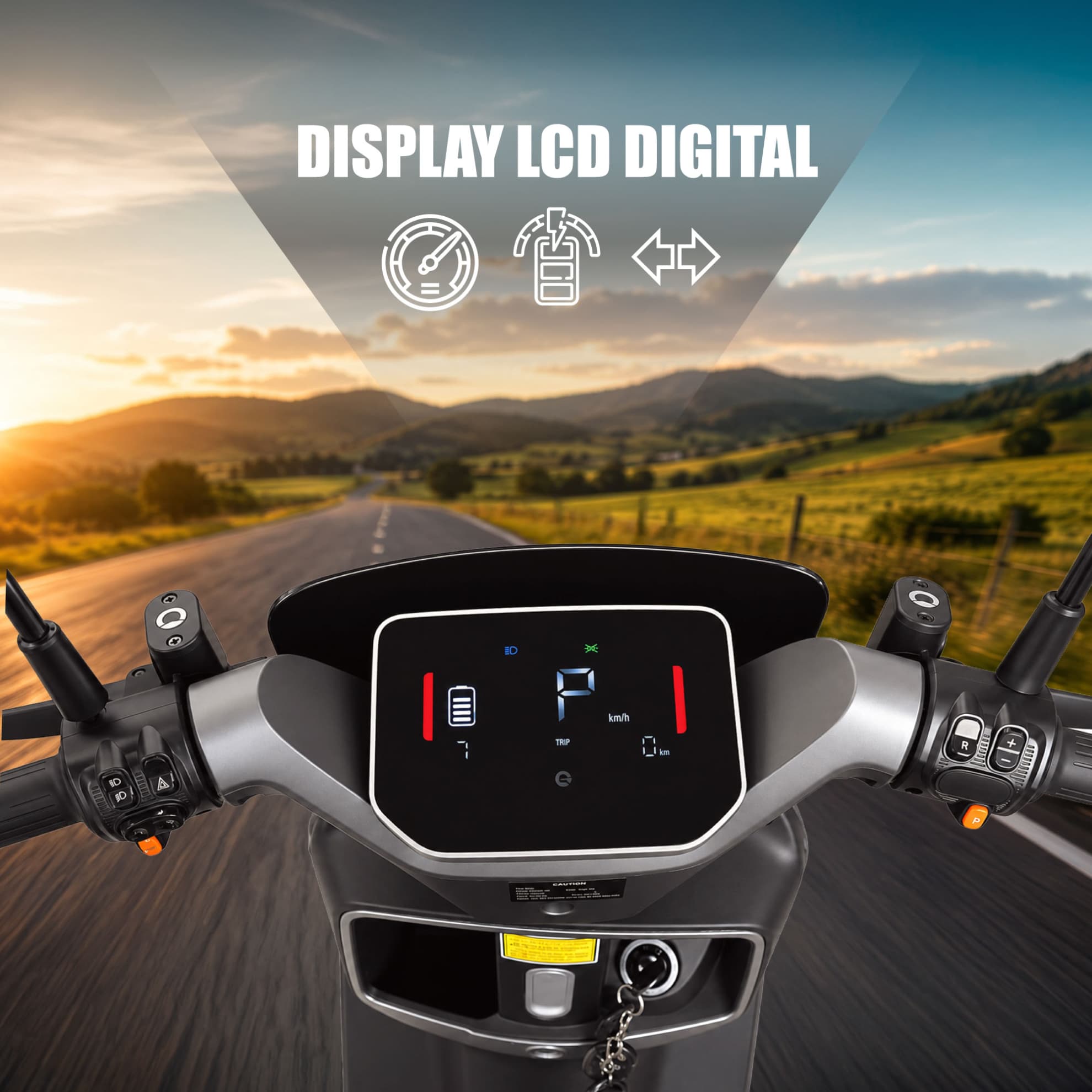 Afișaj digital bord scuter electric Samus Modena 45 Verde