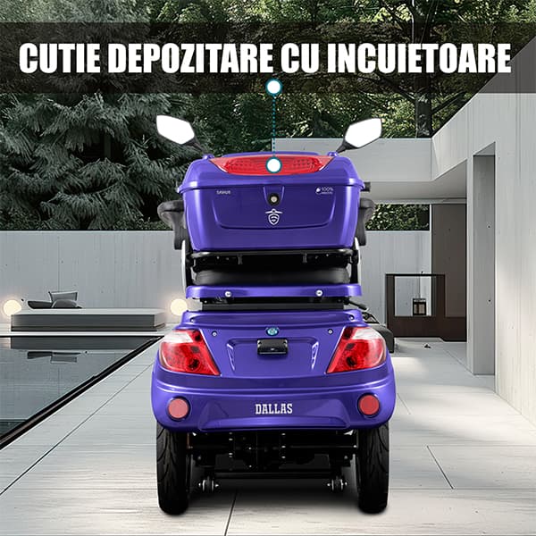 Cutie de depozitare cu încuietoare triciclu electric Samus Dallas Blue